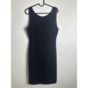 Vintage John Roberts Black Glitter Dress Size 8 90s Y2K Cocktail‎ Party Evening